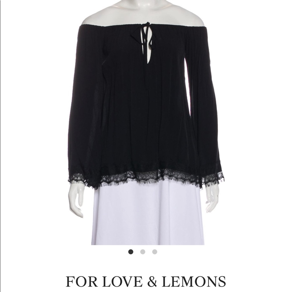 For love and lemons off the shoulder top